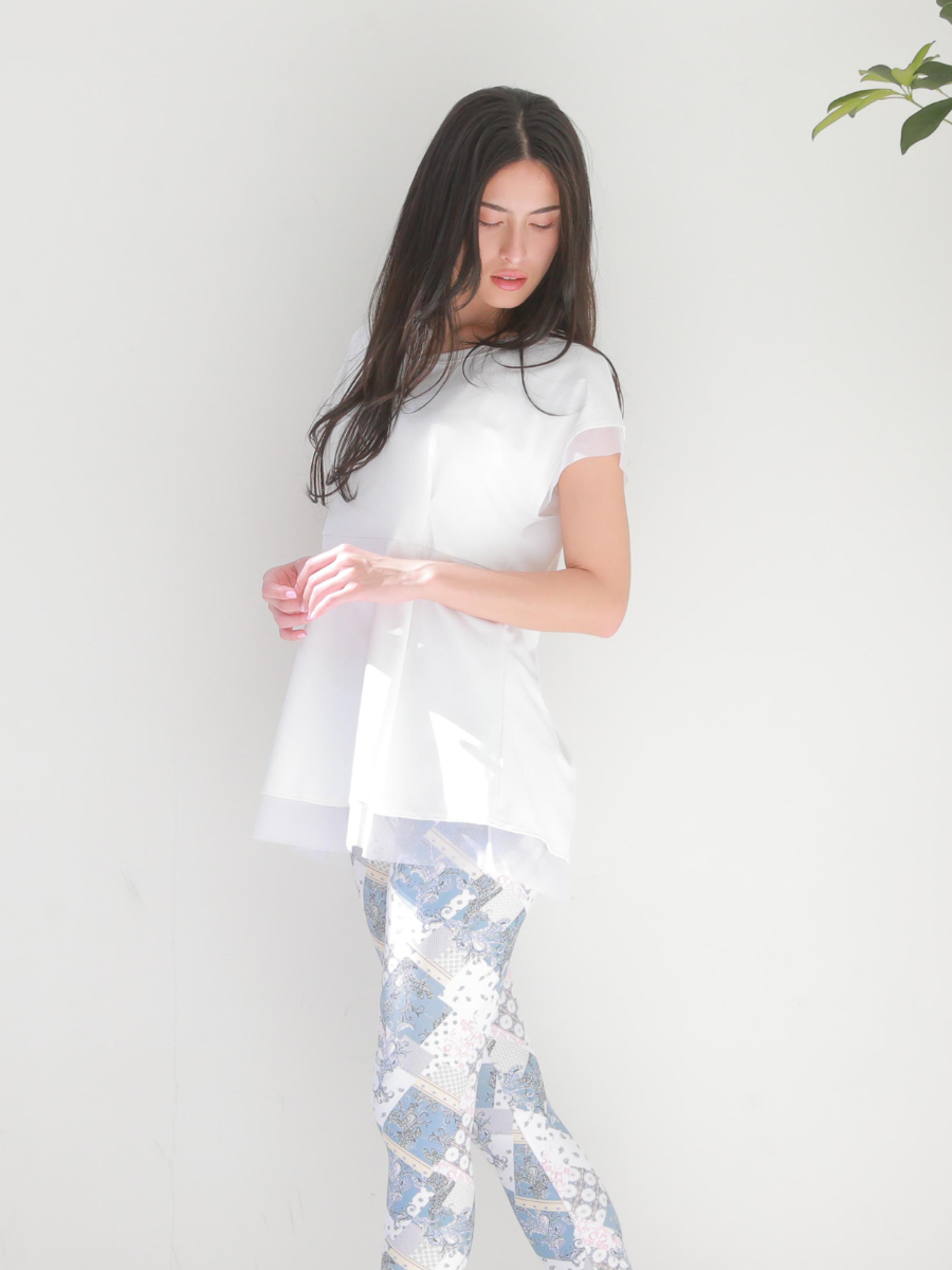 UVカットタック入りメッシュフレアTシャツ(253046)