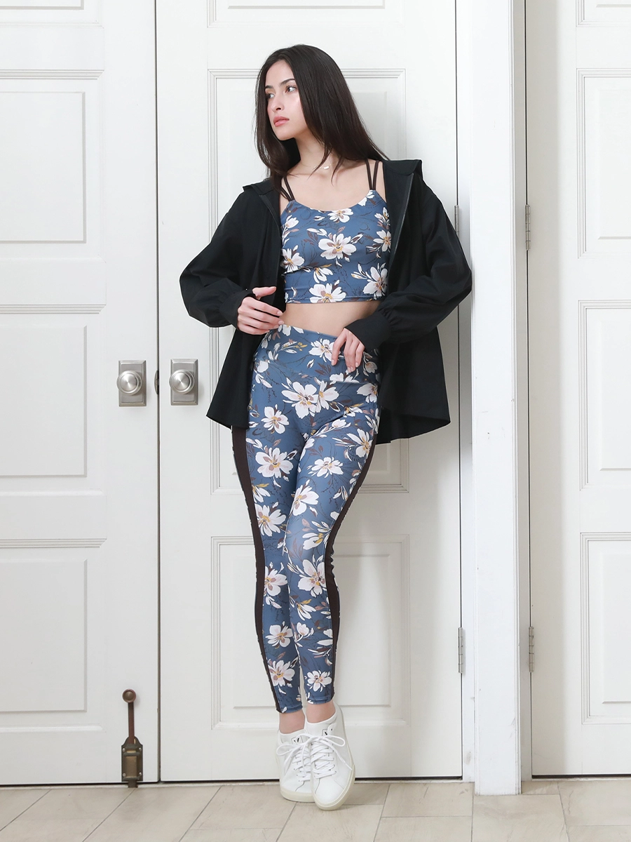 モクレン風フラワープリントフルレギンス(263015)｜ヨガ