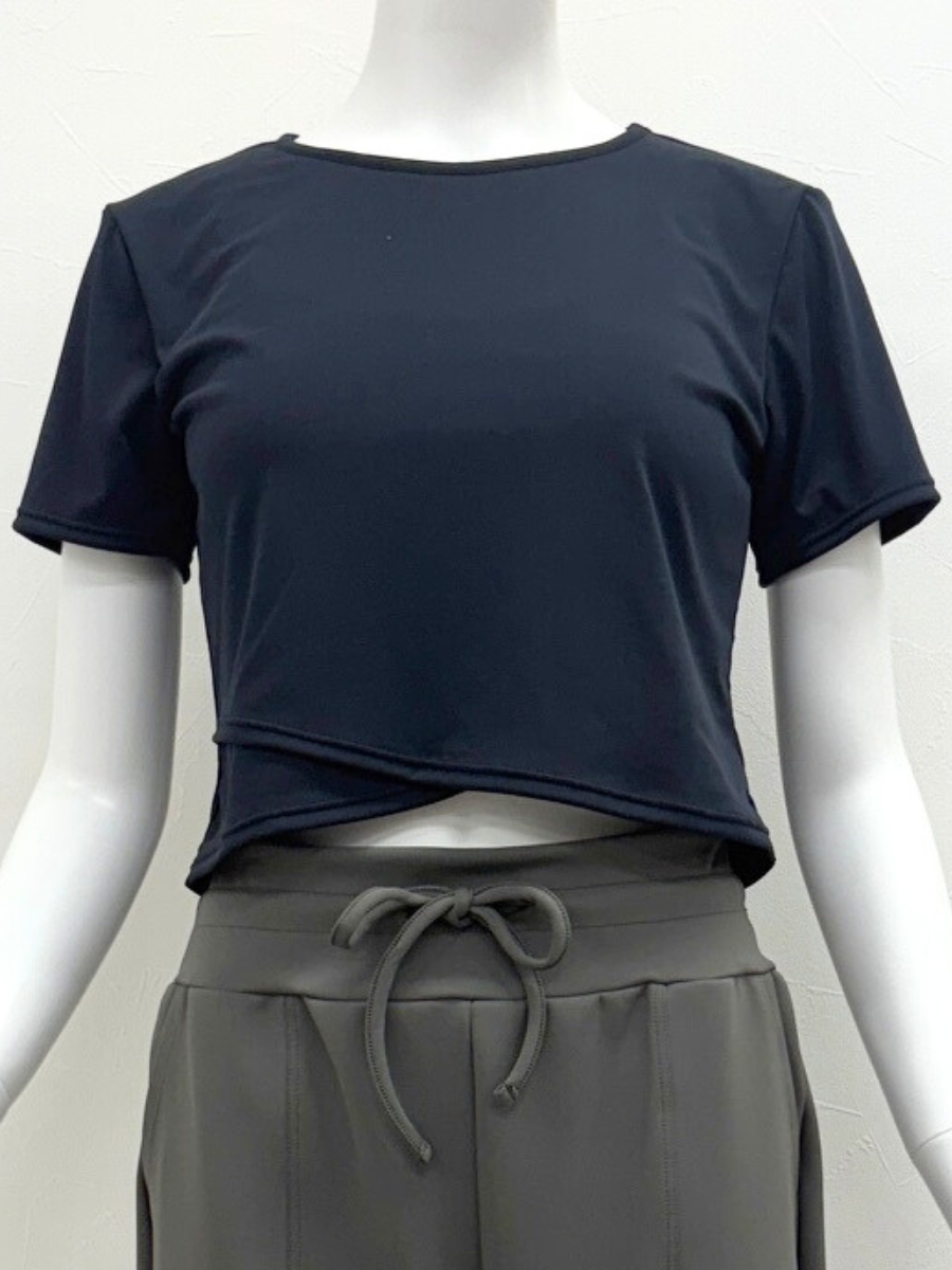 BEEDENクロップドTシャツ GLOW6月号掲載/洗える】スビンギザコットン クロップド Tシャツ